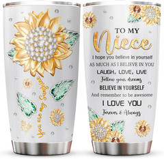 20oz Stainless Steel Tumbler for Niece Gifts from Auntie Aunt Uncle Birthday