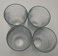 Set of 12 Libbey Orbita Swirl Clear Glasses 4-16oz tumbler & 8-10oz cocktail MCM