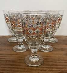 Set of 6 Iced Tea Water Glassware Goblets Designed by Sue Zipkin Vintage RARE