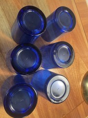 Vintage Set of 6 Libbey 12 oz. Cobalt Blue Glasses 1 Has Small Chip See Photos