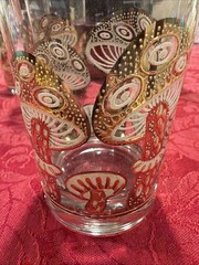 Amazing Culver 22k Gold Mushroom Highball Glasses Set/5 MCM Vintage Signed Rare