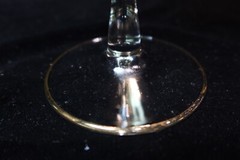 Italian Venetian D’Autore Design Amber & Gold 3 Water Goblets 8 1/2″