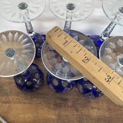 Nachtmann Traube Colbalt blue cut to clear set of 6 cordials