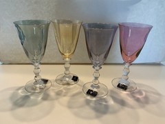 Set of 4 Mikasa Kensington Colored Goblet Drinking Glasses Stemware Ruby “AS IS”