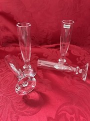 NIB FLAWLESS Glass BACCARAT France Four VEGA Crystal VODKA SHOT CORDIAL FLUTES