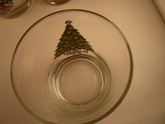 Vintage Christmas by Carlton Xmas Tree Set of 4 Old Fashioned Drinking Glasses