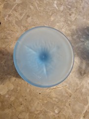 Vintage 1960s LG Wright Blue Satin Glass Cabbage Leaf Water Goblet – Mint