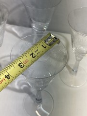 Set of 4 Fostoria Lido Crystal Water Goblet Scepter Stem Palm Leaves Etched 7.5”