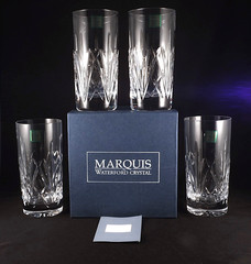 Set of 4 Marquis by Waterford Crystal Brookside Highball Tumbler Glass in Box