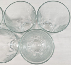 (5) Arcoroc Artic 12 Oz Beverage Set Vintage Wedge Cut Tumblers France Retro Lot