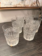 Set of 5 Signed Hawkes American Brilliant Period Cut Glass Whiskey Tumblers
