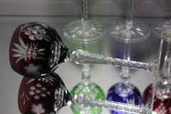 FOUR (4) NEW AJKA MARSALA WINE HOCK GLASSES CRYSTAL CLEAR BOHEMIA HUNGARY MINT