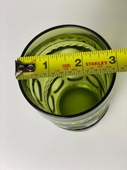 Vintage 1960s Indiana Glass Kings Crown Thumbprint Tumbler Avocado Green MCM