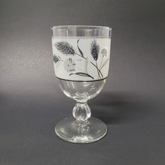 Vintage Libbey Frosted Silver Wheat Wild Flower Goblet Replacement Glass 9oz