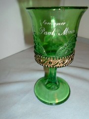 EAPG Jewel Cordial Emerald Green Souvenir St. Paul, Minn. 4″ Tall VTG FREE SHIP