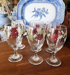6 Maple Leaf Autumn Water Goblet 14oz Stemware Wine Glass