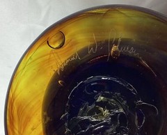 Vintage Signed Blown Art Glass — 6” Tall Drinking Goblet – SIGNED BY ARTIST 1976