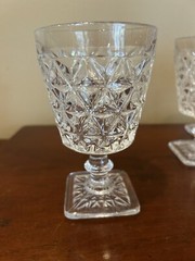 Water Glass Goblet Vintage Imperial Mount Vernon Pattern Clear 5 1/4″ Set of 4