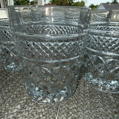 Set Of 5 Anchor Hocking Wexford Clear Old Fashioned/Rocks Juice Glasses Vintage