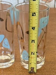 Federal Glass-Atomic Amoeba-Boomerang Highball Glasses-MCM-Set of 8 With Caddy