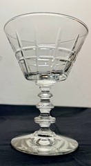 5 Libbey Rock Sharpe Crystal Spear & ring ‘rugby’ Sherry/dessert Hocks