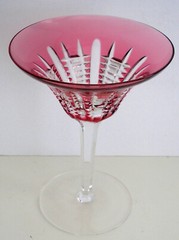 WATERFORD SIMPLY PINK CASED CUT TO CLEAR MARTINI COCKTAIL STORE CLOSING