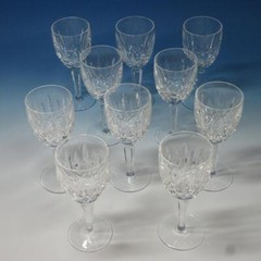Waterford Crystal – Kildare Plain Base – 10 Claret Wine Glasses – 6½ inches