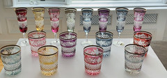 16 Ebeling & Reuss Bohemian Crystal Glasses; 8 Flutes/8 Double Old Fashion