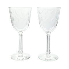 1950s Libbey “Crystal Leaf” Pair of Water Glasses 7 1/4” 9oz