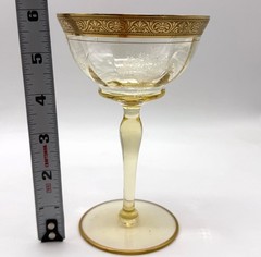 Set of 2-Athens Diana Champagne Gold Yellow, Gold Encrusted Tiffin-Franciscan