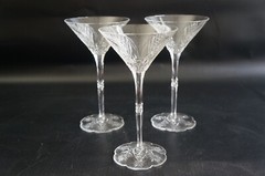 Set Of 3 Baccarat Elbeuf Martini Champagne Glasses France Crystal.