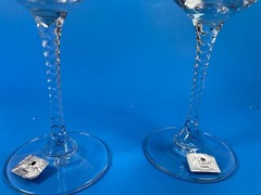 Studio Nova Wine Glasses Venice 24% Lead Crystal 14oz Austria Set of 2 Vtg C63