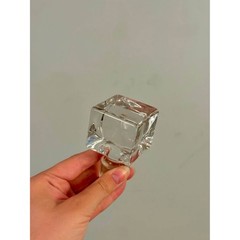 Vintage Heavy Glass Bottle Stopper – Ice Cube Shape