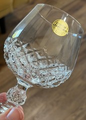 Cristal D’Arques Brandy Snifter LONG CHAMPS Crystal Cognac Glasses Set Of 4