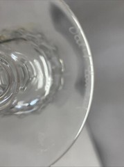 VTG Set Of 2 Val St. Lambert 7” Cut Crystal Wine Glass Signed