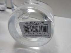 Set of 6 Mikasa Julie 9 oz. Clear Crystal Stemless Champagne Flutes Glasses
