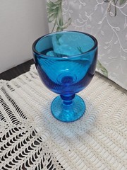 Imperial Glass Hoffman House Antique Blue Water Goblet 6 Tall Glass