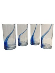 Libbey Blue Ribbon Crisa Impressions 16oz Drinking Glasses Thumbprint Indents