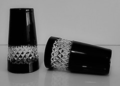 Vintage Waterford John Rocha Black Lead Crystal Vodka Shotes, Set of 2, Marked