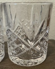 3 Double Old Fashioned Dublin by Godinger Shannon Collection, Fan, Criss Cross