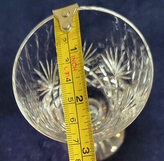 Set of 4 VTG Cut Crystal 6″H, 2.75″D Sherry/Wine Glasses Pineapple & Fan Pattern