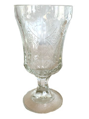 Indiana Glass Recollection Clear Embossed Vintage Glass Goblet