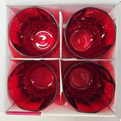 (8) Cristal D’Arques Longchamp Ruby Double Old Fashioned Set Crystal France Lot