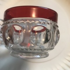 Vintage King’s Crown Thumbprint Ruby Flash Punch Cup US Glass