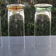 Set of 4 Neon Pink Blue Green Orange Highball Cocktail Tall Tumblers Heavy Base