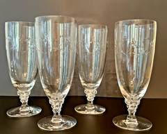 Tiffin-Franciscan Rose Marie Vintage Cut Crystal Iced Tea Glasses – 4