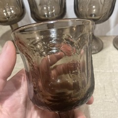 Set Of 6 Fostoria «Woodland Brown» Gray Wine Glasses Goblets Bundle Lot