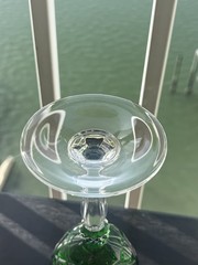 Cristal d’ Arques Durand Antique Emerald Water/Wine Goblet Made In France