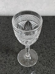 Set of 6 Cristal D’Arques-Durand Antique Clear Knob Stem Wine Goblets 7 3/8”