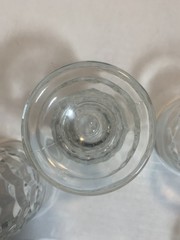 6- Vintage Indiana Glass Colony Whitehall Cubist Clear Footed Juice Glass 4oz